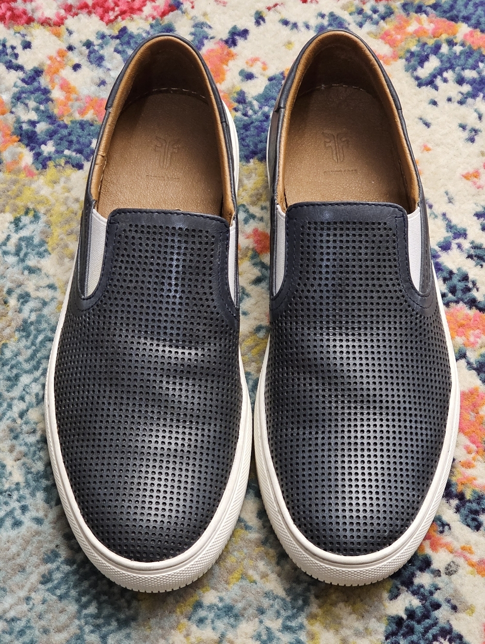 FRYE Brett Men’s Shoes Size 8.5  Perforated Slip On Sneakers Dusk Blue Loafers